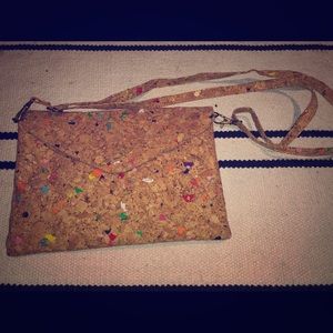 Cork multicolor clutch/crossbody